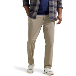 Lee Men's Big & Tall Extreme Motion Flat Front Relaxed Taper Pant Khaki 50W x 28L