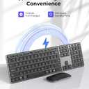 seenda Wireless Bluetooth Keyboard and Mouse Combo, SKM64-3 Rechargeable Slim Quiet Keyboard Mouse, 3 Multi-Device Connection, Compatible for Windows 11/10 PC Laptop Mac MacBook iPad, Black Gray