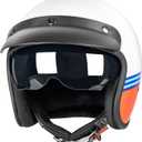 3/4 Open Face Retro Motorcycle Helmet Vespa Helmet Vintage Helmet for Vespa Motorbike Casco, Moped, Cruiser, Bobber, and Chopper - DOT Approved