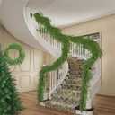 9FT Artificial Christmas Norfolk Pine Garlands,Real Touch Thickness Realistic Green Greenery Evergreen Cedar Garland,Winter Garland for Mantel, Fireplace,Stair Holiday Party Indoor Outdoor Decorations