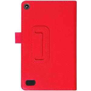 Tablet Cover for Amazon Kindle Fire 7 5th Generation SV98LN(2015 Release),Ultra Slim Folio Stand Lightweight Leather Case for Amazon Kindle Fire HD 7 2015 HD7 Gen 5th 7" (Li-Red)