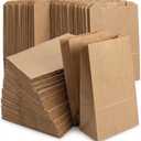 4LB Kraft Brown Paper Lunch Bags 100 Count, Lunch Sack 9.75 x 5 x 3 Inches, Disposable Paper Bags Lunch Size for Sandwich, Snacks & Food Service