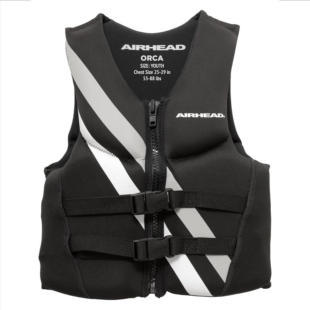 Airhead Orca Neoprene Kwik-Dry Neolite Life Jacket, USCG Approved Adult, Size: Youth