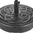 Patio Umbrella Stand - 112 lbs 22" Capacity Fillable Outdoor Umbrella Base Heavy Duty, Water Filled Weight Base for Market Umbrella Holder, Garden, Backyard, Pool, Beach, Round Black
