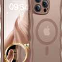 TAURI Magnetic for iPhone 16 Pro Case, Cute Wavy Design [Full Camera Protection] [Compatible with Magsafe] Anti-Slip Translucent Matte Case for iPhone 16 Pro for Women Girls, Desert Brown