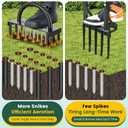 Lawn Aerator, 2-in-1 Manual Aerator Lawn Tool Garden Tool Set Combined with Core Aerator and 12 Spikes, T-Handle Grass Aerator with Cleaning Tool for Yard Lawn Care & Compacted Soil