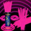 100 Pack 8 Pink Glow Sticks Bulk with 100 Connectors Neon Glow In The Dark Party favors Supplies for Holiday Birthday Party Decoration (Pink)