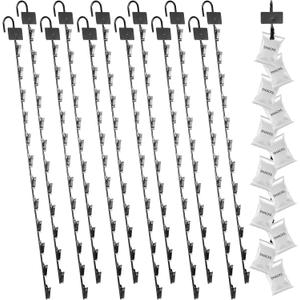 Coume 12 Pcs Chip Display Hanging Merchandise Strip with Hook Potato Snack Bag Display Holder for Store Concession Retail to Increase Organize (Black)