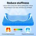 Gel Seat Cushion, Cooling seat Cushion (Super Large & Thick), Breathable Honeycomb Design Absorbs Pressure Points Seat Cushion, Gel Cushion for Office Chair, Home Car seat Cushion for Wheelchair