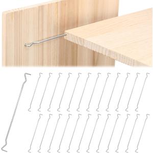 24 Pcs Magic Wire Hidden Shelf Brackets Support, 7-3/4in x 1/8in Concealed Installation Hidden Invisible Shelf Bracket for Kitchen Cabinet Cupboard Bookcase Closet