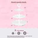Pack of 10 NWK Cake Stand Set, with 3 x Two-Tier and 3 x Three-Tier Cupcake Stands, 4 x Appetizer Trays, 1 x Tablecloth for Birthday Bridal Baby Shower Party (White)