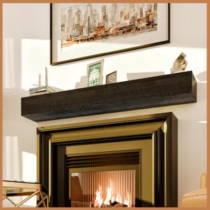 Avana Rusticfireplace Mantel - Mounted Mantles for Over Fireplace - Farmhouse Fireplace Mantle Shelf 60 Inches - Handcrafted Wood Fireplace Mantels - Fireplace Mantels 60 Inches X 8 X 5 - Espresso