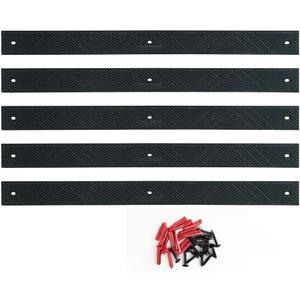 5 Pack 24" x 2" (600mm x 50mm) Non-Slip Decking Strips | Hard Wearing Polypropylene with Fixings | Outdoor Safety for Decks, Steps & Ramps | 10+ Year Lifespan (Black)