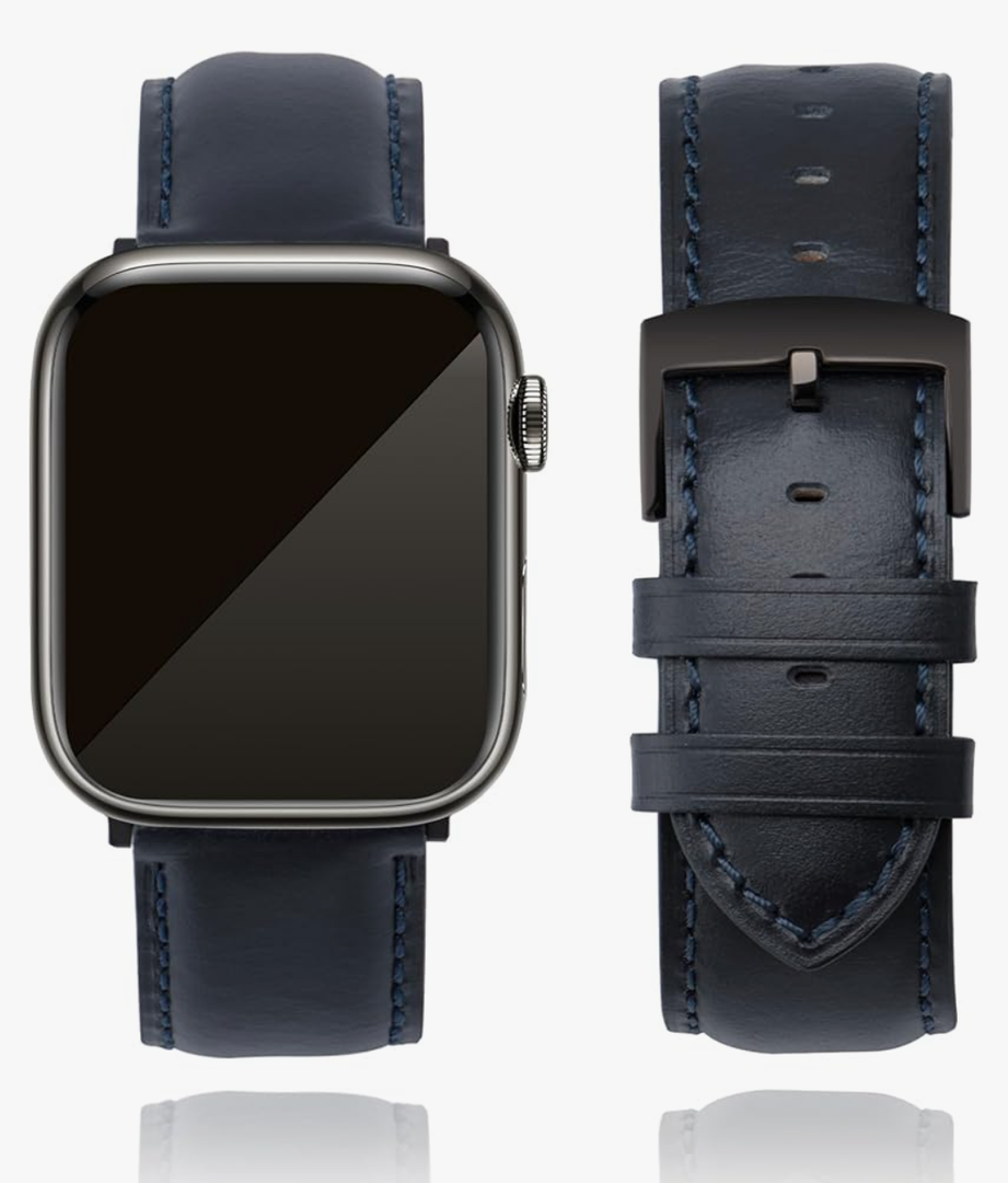 Leather Watch Bands Compatible with Apple Watch 49mm 46mm 45mm 44mm 42mm 41mm 40mm 38mm, Top Grain Leather Replacement Straps for iWatch Series 11 10 9 8 7 6 5 4 3 2 1 SE3/2/1 Ultra3/2/1. One Missing