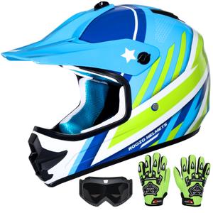 ROOZO Youth Kids Dirt Bike Helmet DOT Approved, Full Face Motocross Set, Small