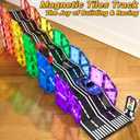 104 PCS Magnetic Tiles Road Set, STEM Construction Toys for Kids Ages 3-5 5-7 4-8, Magnet Building Blocks for Toddler Toys Games, Christmas Birthday Gifts for 3+ Year Old Boys Girls