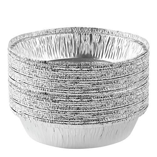 PLASTICPRO 7'' Inch Round Tin Foil Pans Disposable Aluminum, Freezer & Oven Safe - For Baking, Cooking, Storage, Roasting, & Reheating, Pack of 16