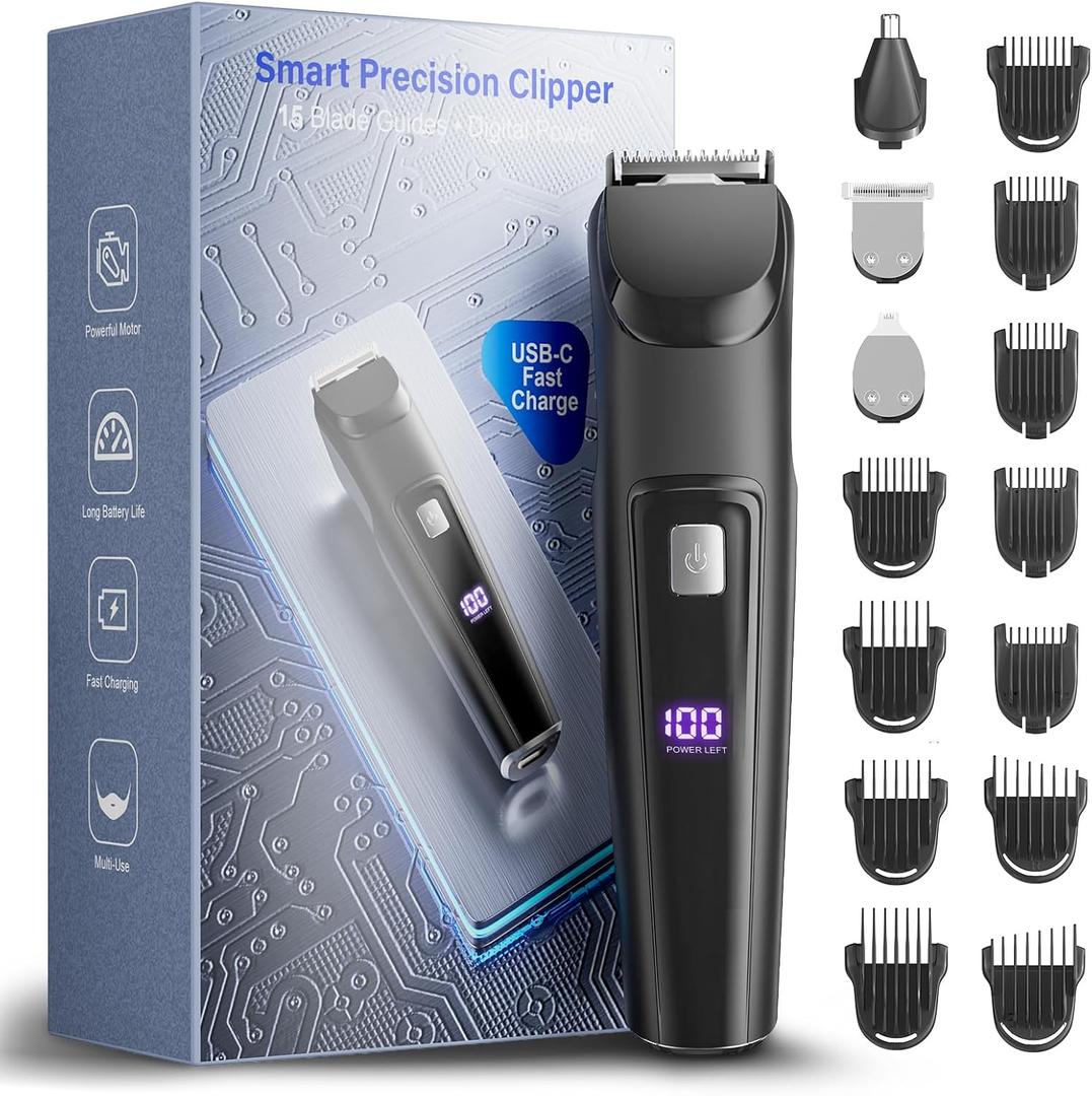 Beard Trimmer for Men, All-in-One Electric Razor & Hair Clipper, Waterproof Cordless Mustache Grooming Kit, Rechargeable Beard Hair Nose Ear & Body Trimmer, Face Shaver, Gifts for Men Husband Father