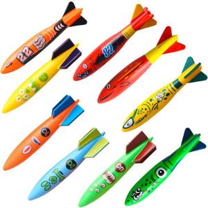 Dive Rings Pool Toys Adults, 9 Pcs Diving Pool Toy for Kids Ages 4-8, Shark Torpedo Dive Set, Octopus Toddler Water Fun Toys, Summer Essentials Underwater Swimming Throwing Gifts for Boys & Girls (Multicolor)