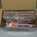 Poen 12 Set Christmas Gingerbread House Craft Kit Bulk Prebuilt Mini Gingerbread House with Pom Poms Markers Sticker Tapes Fun DIY Cardboard Christmas Craft for Holiday Party Decoration(Stylish Style)