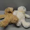 HyDren 2 Pack Bear Stuffed Animals 18 Inch Cuddly Stuffed Bear Plushies with Bow for Birthday Gifts Shower Valentines Party Favor Decors(Beige, Light Brown)