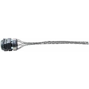 Legrand Pass & Seymour BOX140 Flexcor Wire Mesh Grip, Wide Range, Straight Male, Dust Tight, 2" NPT, 1.400"-1.750" Cable Grip Range, Silver (1 Count)