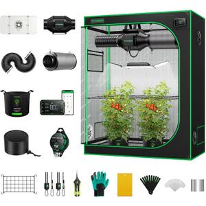 VIVOSUN GIY Smart Grow Tent System 4x2, WiFi-Integrated Grow Tent Kit, with Automate Ventilation and Circulation, Schedule Full Spectrum 200W LED Grow Light, and GrowHub E42A Controller (48"x24"x60")