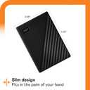 WD 2TB My Passport, Portable External Hard Drive, Black, backup software with defense against ransomware, and password protection, USB 3.1/USB 3.0 compatible - WDBYVG0020BBK-WESN