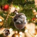 2 x Forest Animal Acorn Ornaments - Cozy Forest Christmas Ornaments, 2D Flat Acrylic Hanging Forest Pine Cone Style Ornaments, Exquisite Little Items for Christmas Home Decor and Holiday Season Atmosphere