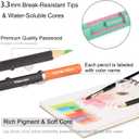 KALOUR 72 Watercolor Pencils Set, Water Soluble with 2 Brushes