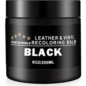 STARTSO WORLD Leather Recoloring Balm, Black Leather Repair Kit for Furniture, Leather Dye, Leather Color Restorer for Couches, Leather Couch Paint | Repair, Restore Faded & Scratched Leather
