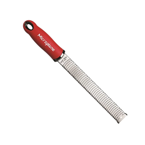 Microplane Classic Red Zester Grater, Stainless Steel - Citrus Zesting & Cheese Grating, Dishwasher Safe, Made in USA, Model Name: Microplane