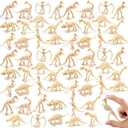 60 Pack Dinosaur Fossil Skeletons,Plastic Figures Dino Bones,Dinosaur Skeleton Toys for Dino Sand Dig,Science Play,Party Favor,12 Styles