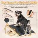 Dog Ramp for Stairs Adjustable Solid Wood Stair Ramps for Small & Senior Dogs Foldable Indoor Pet Wedges with 3 Heights (4.3"/5.5"/6.3") Non-Slip Carpet for Elderly or Injured Pets No Assembly, 4 pcs