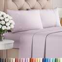 Twin XL 4 Piece Sheet Set - Comfy Breathable & Cooling - Soft Hotel Luxury Bedding Set with 8-16 Inch Deep Pockets - 1 Flat & 1 Fitted Sheet & 2 Pillowcases - Wrinkle Free & Easy Care - Light Lavender