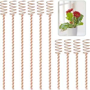 10 Pack 17" Electroculture Plant Stakes, Long Copper Garden Stakes, Electroculture Copper Coil Antennas for Growing Garden, High-Yield, Eco-Friendly