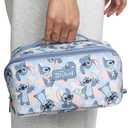 Bioworld Disney Stitch Poses All-Over Print 9" Blue Cosmetic Bag