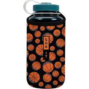 Sok It BotlSok Water Bottle Sleeve Insulated Neoprene Cover (Basketball, Fits 32oz Nalgene)