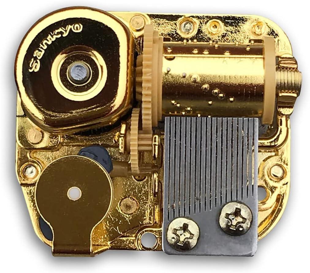 BinkeGG Clockwork Music Box Spare Part Golden Wind Up Sankyo Musical Mechanism Tune: Once Upon a December