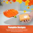 Reallnaive 2 Pcs Ceramic Pumpkin Soap Dishes Cute Elegant Shower Soap Dish Holder Fall Spoon Rest Bathroom and Kitchen Decorative Accessories