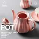 Sweejar Royal Teapot, Ceramic Tea Pot with Removable Stainless Steel Infuser, Blooming & Loose Leaf Teapot - 28 Ounce(Pink)