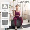 Fitvids Exercise Ball for Fitness, Yoga, Pilates with Quick Pump, Anti-Burst Slip Resistant Balance Ball, Size: 23-26in (58-65cm), L