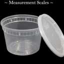 Zekii EXTRA THICK Deli Containers with Lids, [48Sets 16oz] Soup Containers w/Lids Airtight, Disposable, BPA Free, Takeout soup Cups, Meal Prep, Food Storage Containers with Measurements