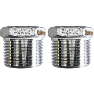 2 Pcs Stainless Steel Bushing 3/4" Male to 1/4" Female, 3/4" to 1/4" NPT Adapter Hex Reducing Pipe Adapter Fitting Stainless Steel Fitting Pipe Hose Tube Adapter Convert