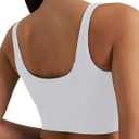 Women's Bustier Corset Crop Tank Tops Sleeveless Trendy Scoop Neck for Women Going Out Tops Summer Sexy High Impact (White, M)