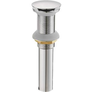 BWE Chrome Pop Up Sink Drain Fits Bathroom Standard Sink Hole 1-1/2" to 1-3/4"Bathroom Faucet Vessel Vanity Sink Drain Stopper Without Overflow