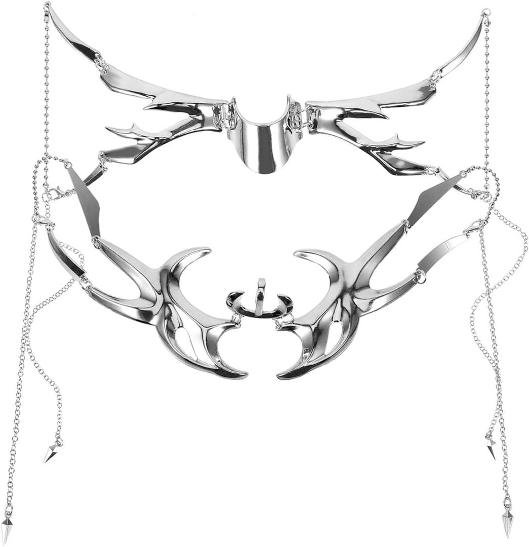 CALLARON Metal Mask for Women Adjustable Alloy Punk Masquerade Face Covering Lightweight Costume Accessory for Night Club Festival and Party