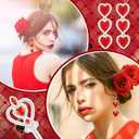 Liliful 3 Pcs Halloween Queen Hearts Costume Accessories for Women Crown Headband Scepter Wand Earring
