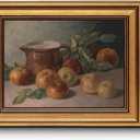 HUARCEY Gold Framed Vintage Wall Art for Living Room Harvest Apples Still Life Oil Painting Artwork Shelf Decor Abstract Picture Canvas Print Farmhouse Fruit Wall Decor Bedroom Kitchen Bathroom 8"x10"