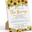 Baby Shower Games a Message from The Bump Baby Shower Game Sign-811 Inches, Sunflower Wooden Game Sign, Gender Neutral Tabletop Decor for Gender Reveal Party, Newborn Announcement Decoration-LA7 (multicoloured07)